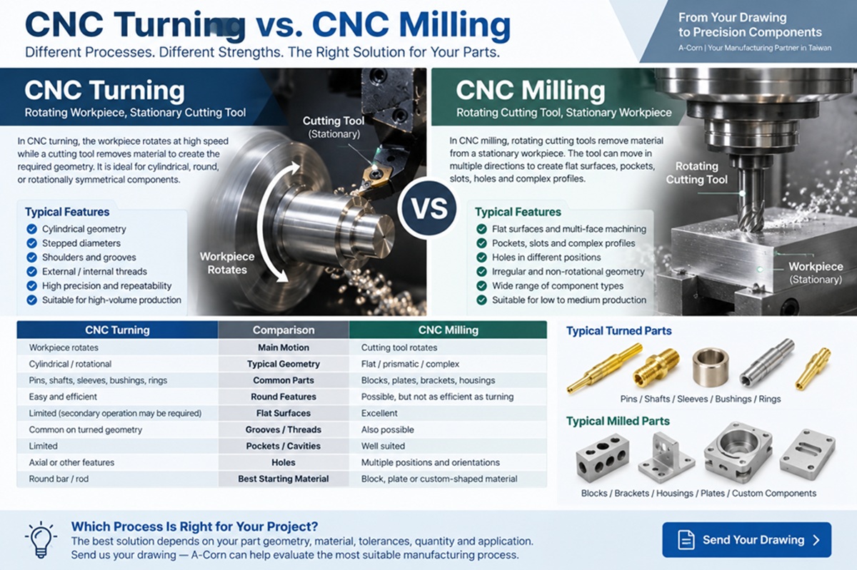CNC Turning vs. CNC Milling